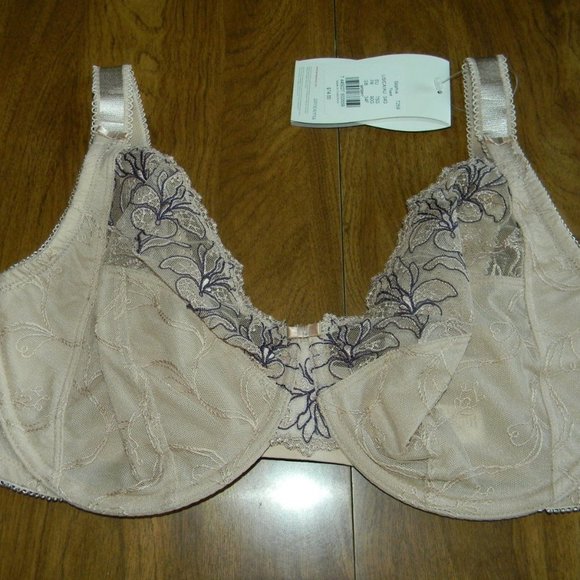 Mia by Amoena Sophia 34G Brown Toast Bra Lace NEW - Picture 1 of 4